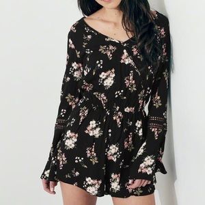 Hollister bell sleeve floral romper